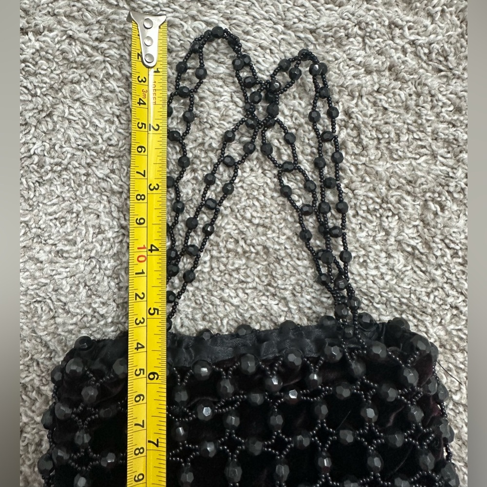 Vintage Black Beaded Purse - Picture 4 of 9